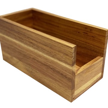 Premium Acacia Wood Storage Bin - Rectangular Organizer for Wholesale